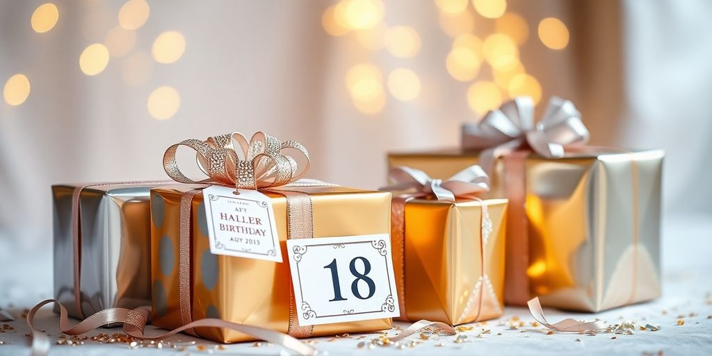 Luxury gifts for an 18th birthday celebration.
