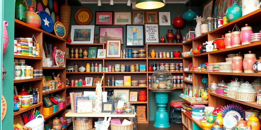Colorful gifts and treasures in a Los Angeles shop.