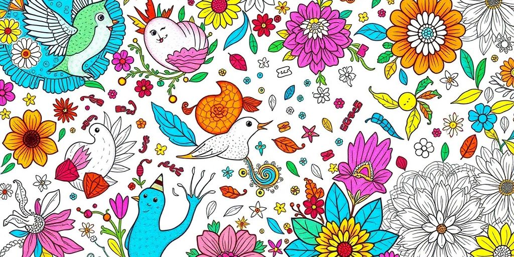 Colorful designs from Hanna Karlzon Coloring Book.