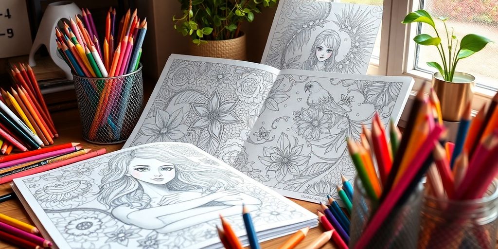 Colorful illustration from Hanna Karlzon's coloring book.