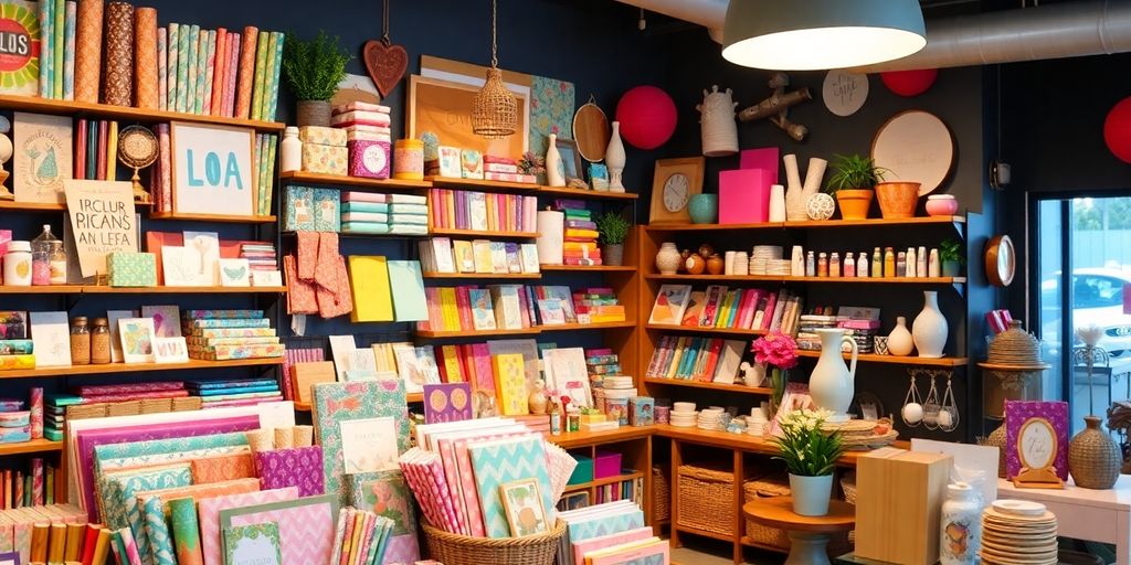 Colorful gifts and decor in a Los Angeles shop.