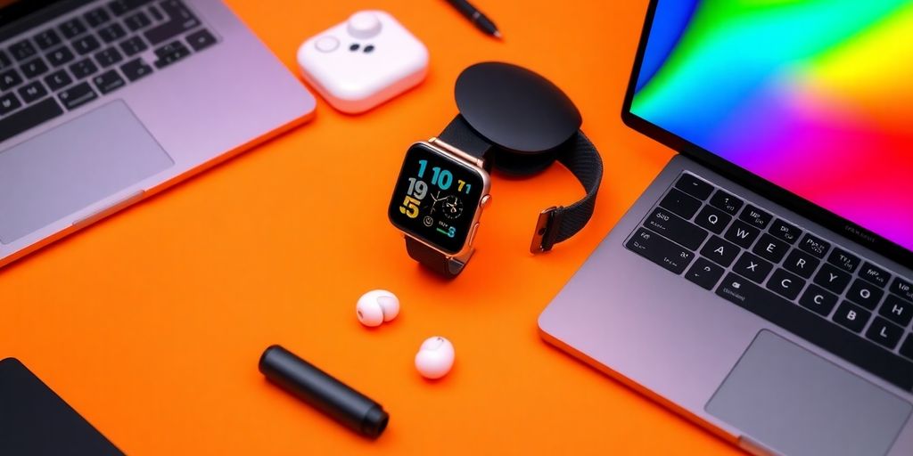 A collection of tech gadgets for graduating students.